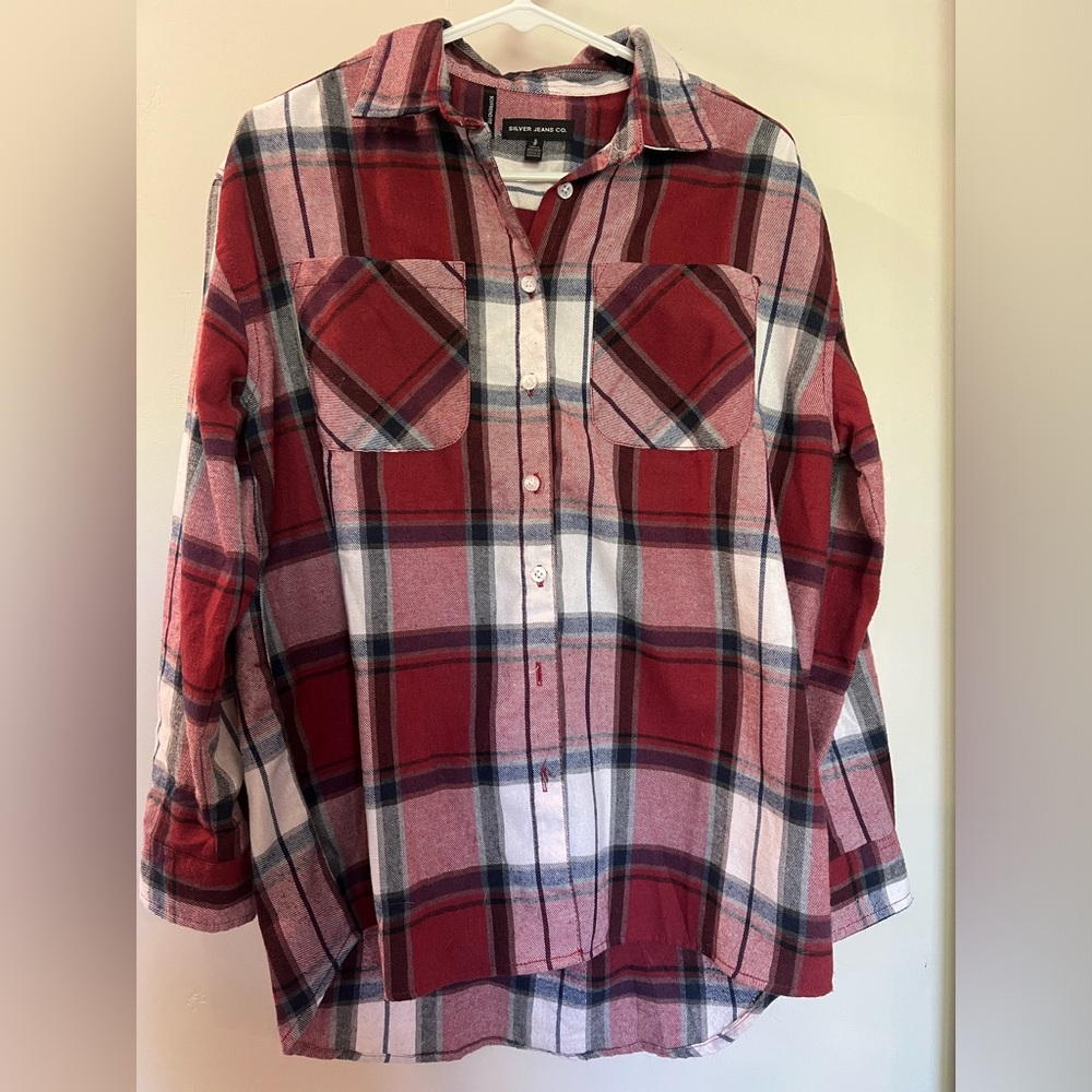 Silver jeans flannel size S, oversized 100% cotton